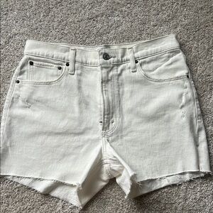 White Denim A&F Mom Shorts
